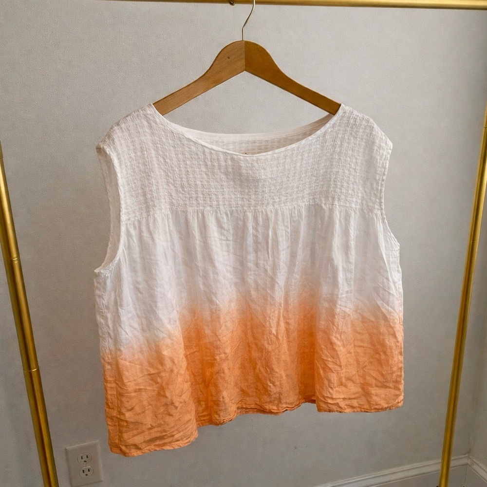 Pristine Free People Little Bit Of Something Ombré Pink Combo Blouse Size: L - Picture 7 of 10